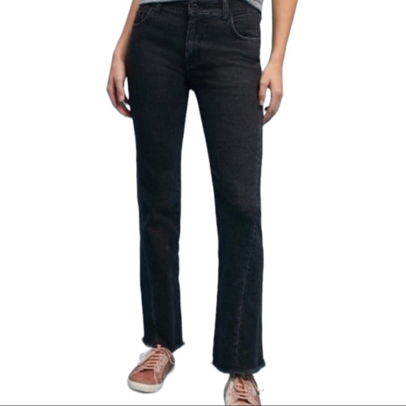 Anthropologie Flare Jeans High Rise Washed Black Pilcro & the Letterpress 27